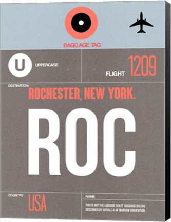 Framed ROC Rochester Luggage Tag II Print