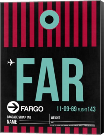 Framed FAR Fargo Luggage Tag I Print