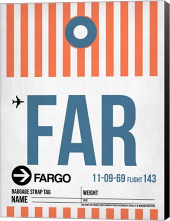 Framed FAR Fargo Luggage Tag II Print