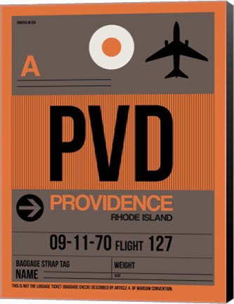 Framed PVD Providence Luggage Tag I Print