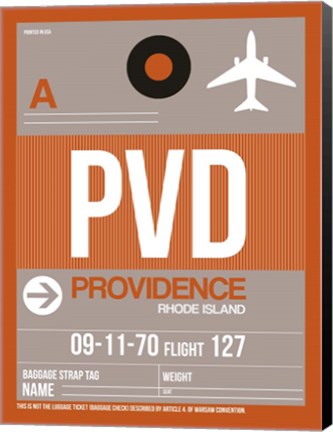 Framed PVD Providence Luggage Tag II Print