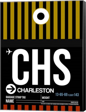 Framed CHS Charleston Luggage Tag I Print