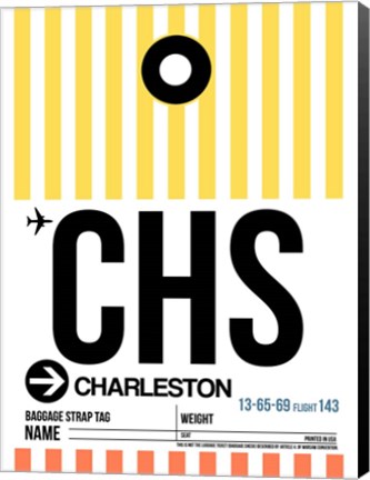 Framed CHS Charleston Luggage Tag II Print