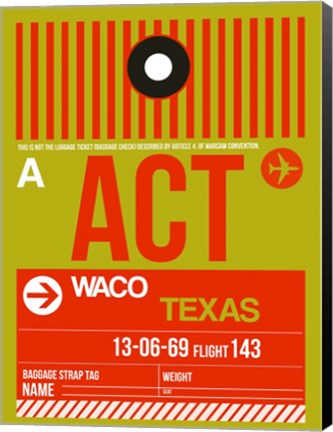 Framed ACT Waco Luggage Tag I Print