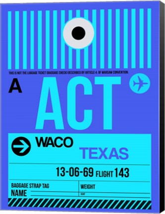 Framed ACT Waco Luggage Tag II Print