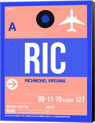 Framed RIC Richmond Luggage Tag II Print