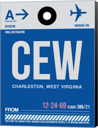 Framed CEW Charleston Luggage Tag I Print