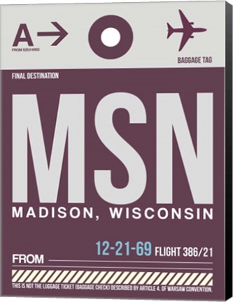 Framed MSN Madison Luggage Tag II Print