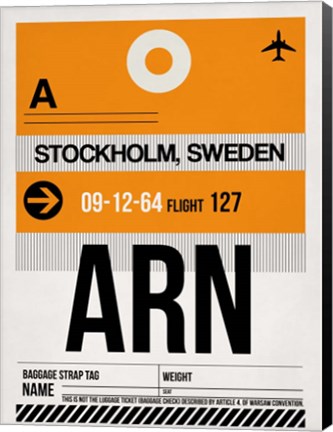 Framed ARN Stockholm Luggage Tag I Print