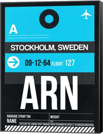 Framed ARN Stockholm Luggage Tag I Print