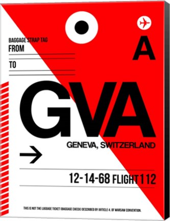 Framed GVA Geneva Luggage Tag I Print