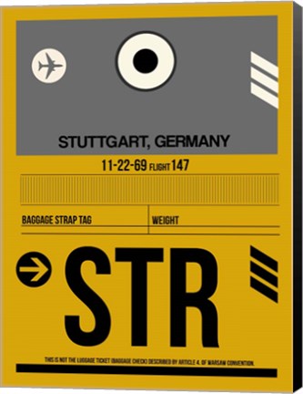 Framed STR Stuttgart Luggage Tag I Print