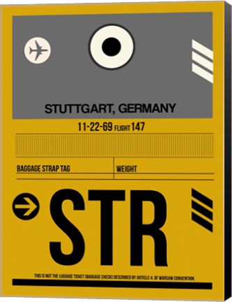 Framed STR Stuttgart Luggage Tag I Print