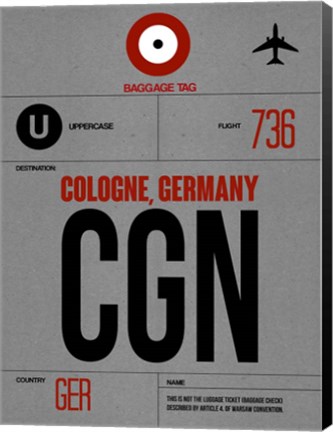 Framed CGN Cologne Luggage Tag I Print