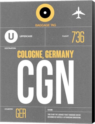 Framed CGN Cologne Luggage Tag II Print