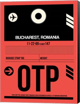 Framed OTP Bucharest Luggage Tag I Print