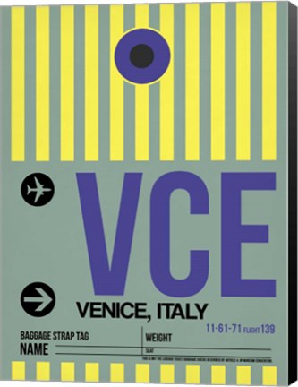 Framed VCE Venice Luggage Tag I Print