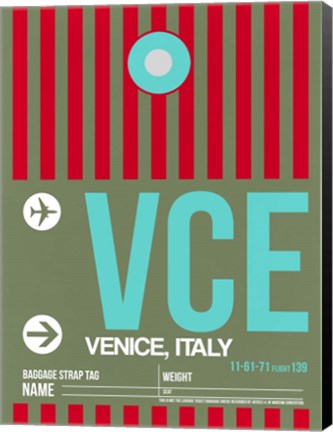 Framed VCE Venice Luggage Tag II Print