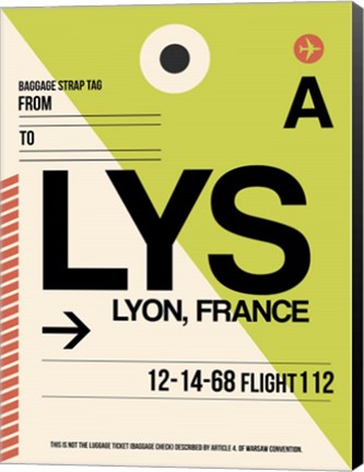 Framed LYS Lyon Luggage Tag I Print