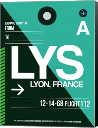 Framed LYS Lyon Luggage Tag II Print