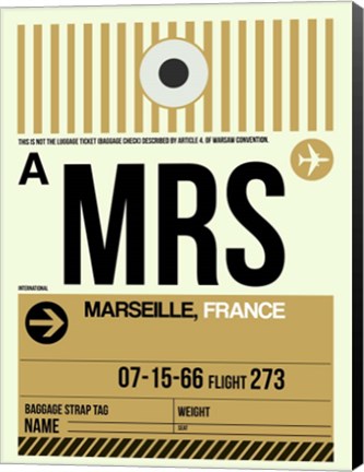 Framed MRS Marseille Luggage Tag I Print