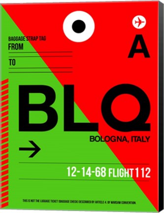 Framed BLQ Bologna Luggage Tag I Print