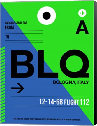 Framed BLQ Bologna Luggage Tag II Print