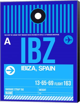 Framed IBZ Ibiza Luggage Tag II Print