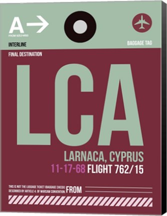 Framed LCA Cyprus Luggage Tag II Print