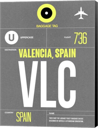 Framed VLC Valencia Luggage Tag II Print