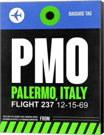 Framed PMO Palermo Luggage Tag II Print