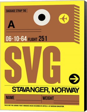 Framed SVG Stavanger Luggage Tag I Print