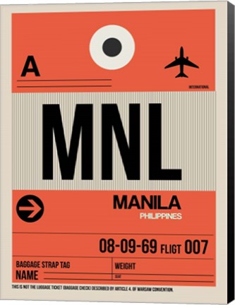 Framed MNL Manila Luggage Tag I Print