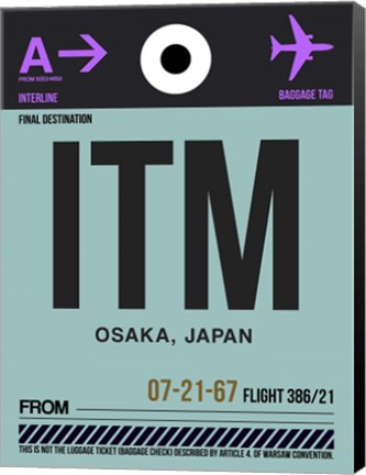 Framed ITM Osaka Luggage Tag II Print