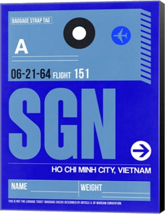 Framed SGN Ho Chi Minh City Luggage Tag I Print