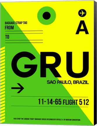 Framed GRU Sao Paulo Luggage Tag I Print