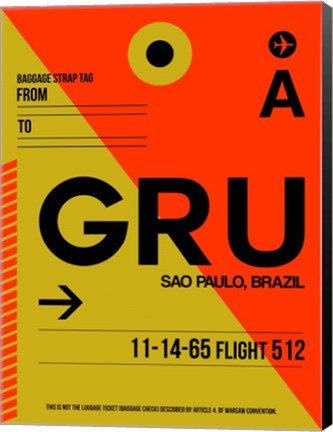 Framed GRU Sao Paulo Luggage Tag II Print