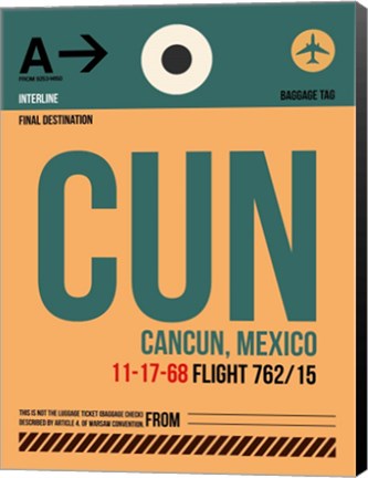 Framed CUN Cuncun Luggage Tag I Print