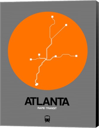 Framed Atlanta Orange Subway Map Print