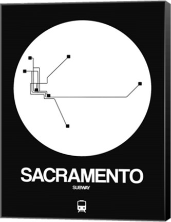 Framed Sacramento White Subway Map Print