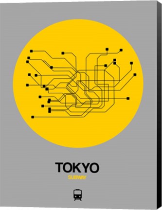 Framed Tokyo Yellow Subway Map Print