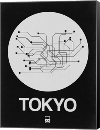 Framed Tokyo White Subway Map Print