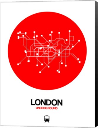 Framed London Red Subway Map Print