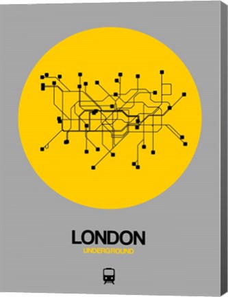 Framed London Yellow Subway Map Print