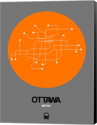 Framed Ottawa Orange Subway Map Print