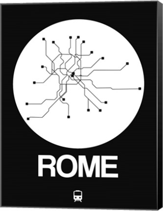 Framed Rome White Subway Map Print