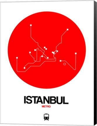 Framed Istanbul Red Subway Map Print