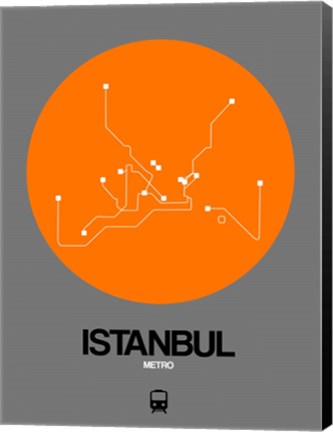 Framed Istanbul Orange Subway Map Print