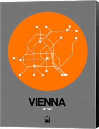 Framed Vienna Orange Subway Map Print