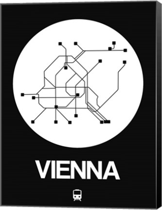 Framed Vienna White Subway Map Print